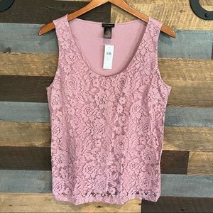 Ann Taylor, soft mauve, lace front, lined NWT